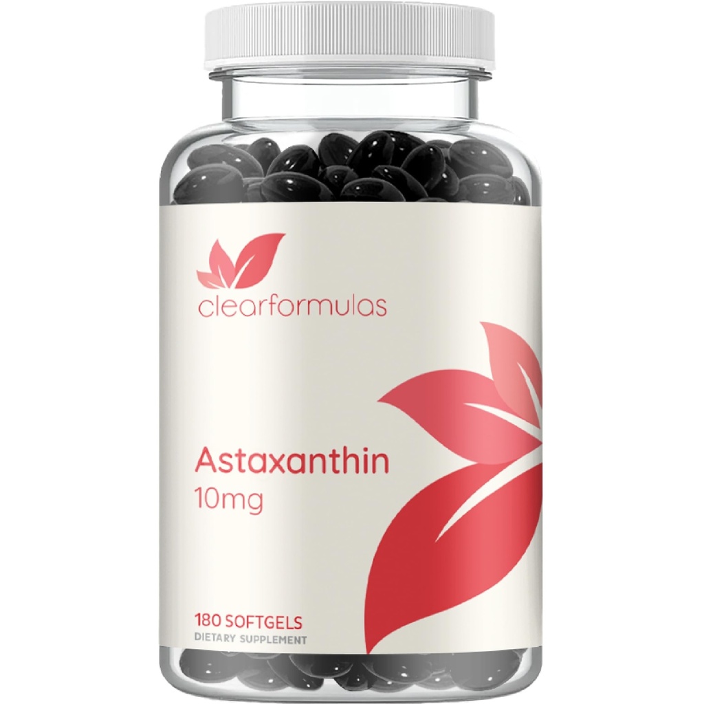 Algae Based Astaxantin Supplement - Rapid Release Astaxantin 10mg Non- GMO Super potent Antioxidant a karotenoid pre kožu imunity a očné zdravie - Vyrobené v cGMP US Lab (6 Mesiac dodávky)