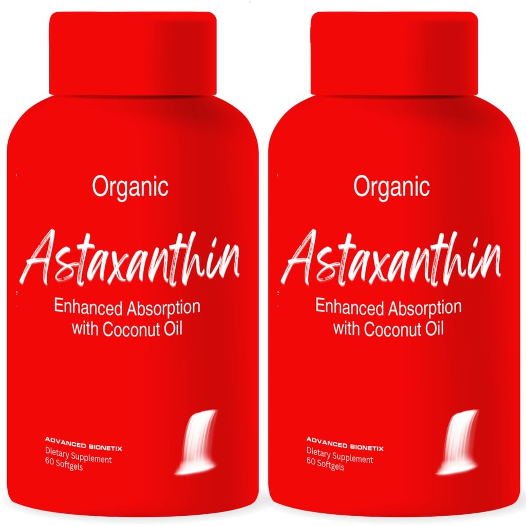 Advanced Bionetix 2 balenie Triple Sila AstaQuilTM Astaxantín 12 mg High Biodostupnosť Formula, 120 Softgels Organic Coconut Oil for Enhanced Absorbtion. Výkonný antioxidant očné kĺb srdce zdravie