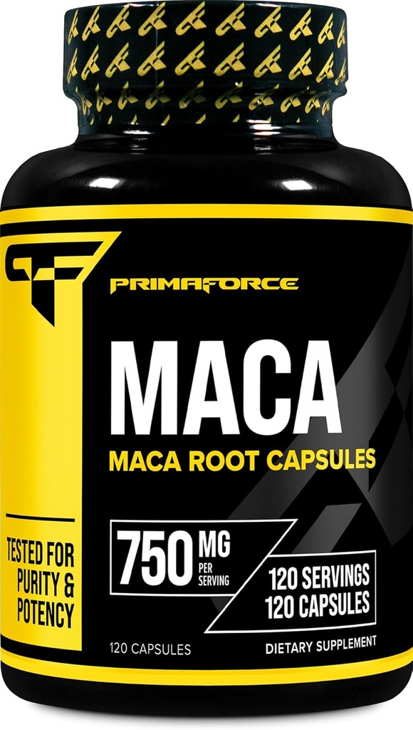 Primaforce Organic Maca Root Kapsule (750 MG) (120 CAPS) - Non- GMO, Gluten Free