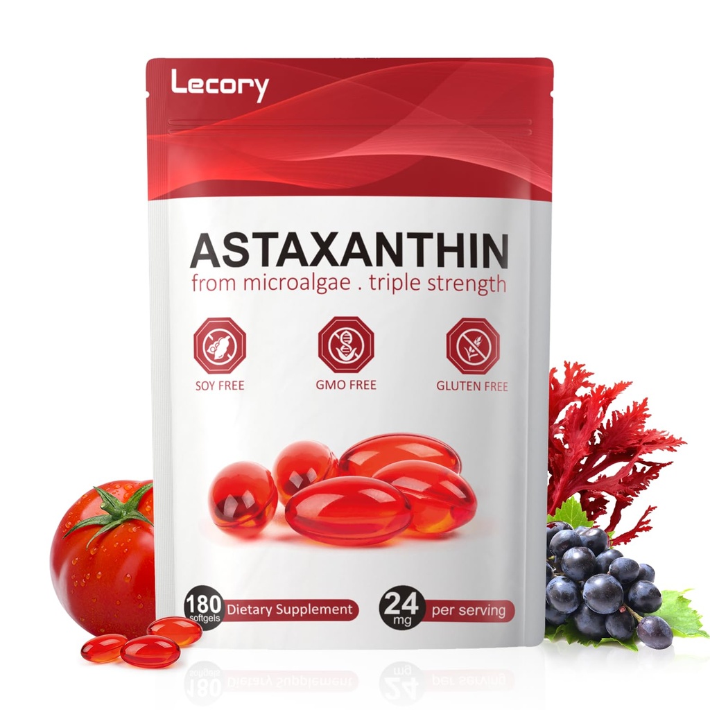 Astaxantín 24 mg, 180 Softgels 6 Mesiac Zásobovanie Premium Antioxidant 