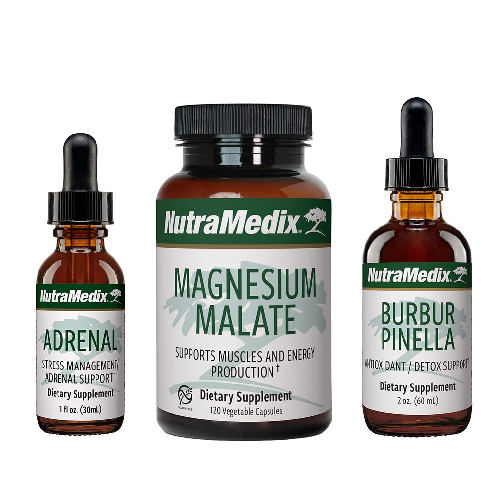 NutraMedix Energy Set - 3-piece Kit Obsahuje extrakty Astragalus, Rhodiola, Ginseng & Schisandra, Burbur-Pinella Detox kvapky a horčík Malate Kapsule od General Wellness