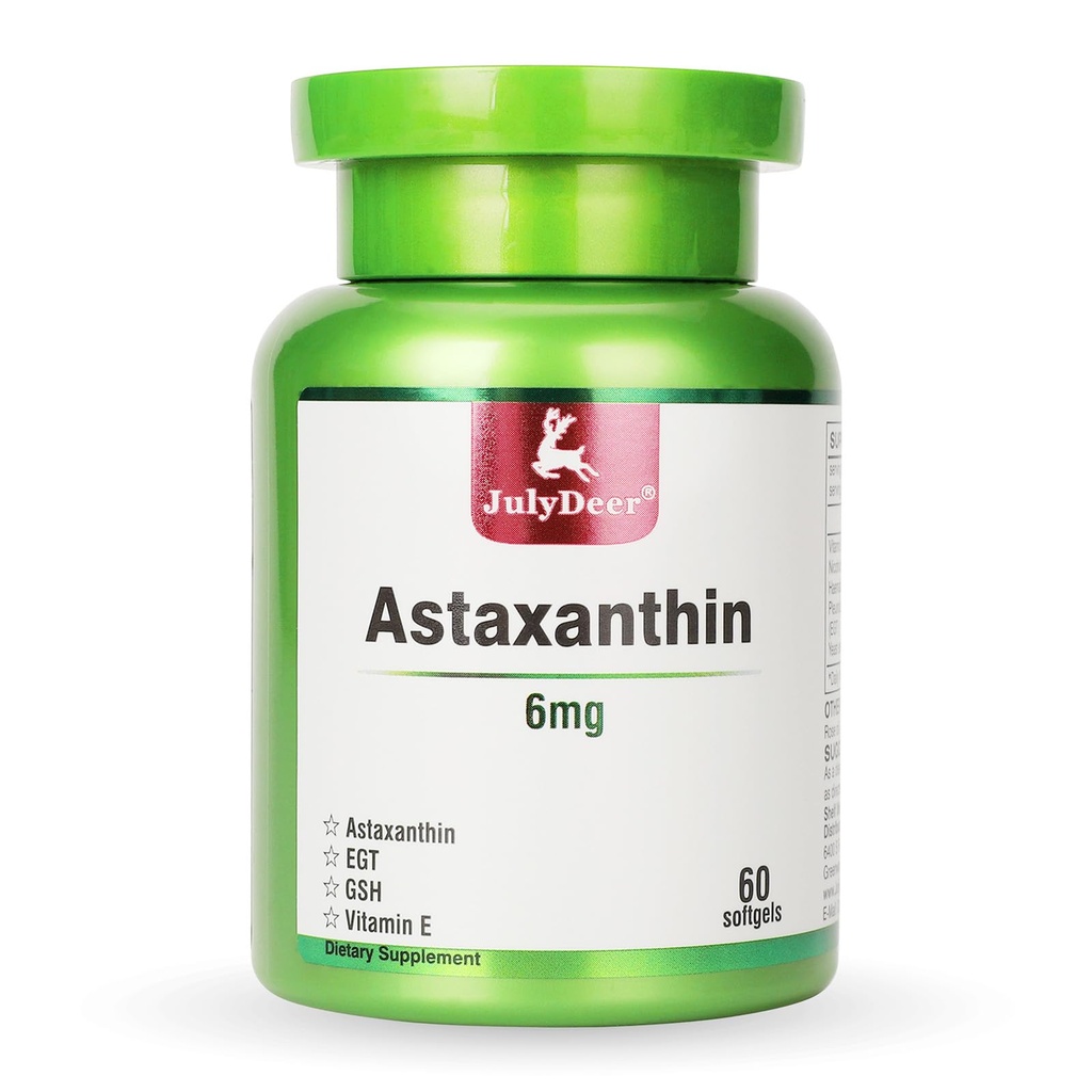JúlDeer Astaxantin 6 mg Per Serving, 60 Softgels 