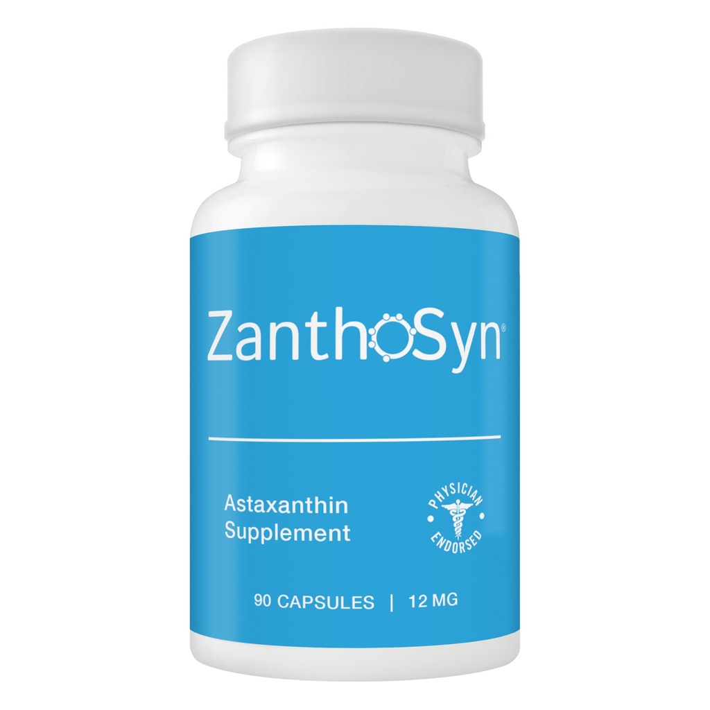 Astaxantín, trojitá sila (12 mg) x trojitá biologická dostupnosť (3X Absorpcia do krvného obehu), superior čistota, non-GMO, veľké bez alergie, bez rybej dochuťky, 90 rastlinných kapsúl