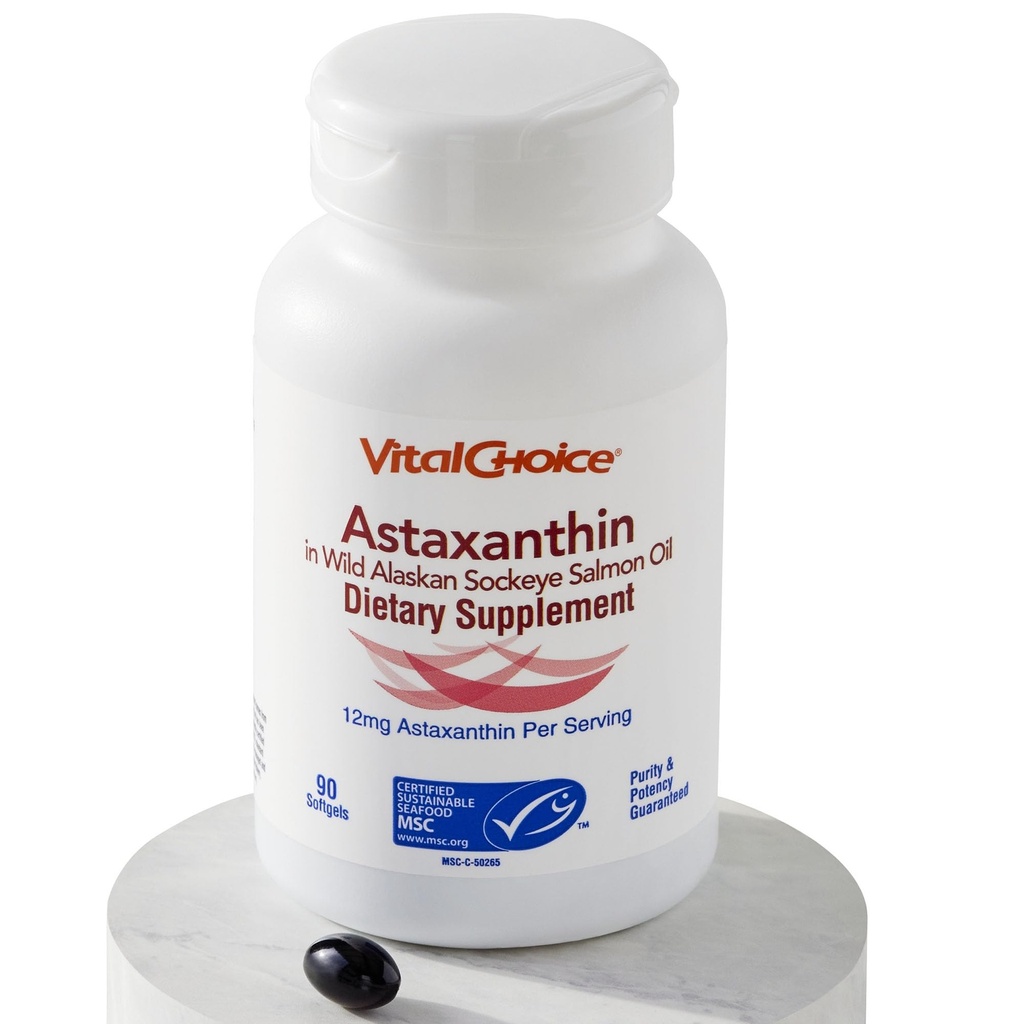 Vital Choice MSC Astaxantin in Wild Aljašský Sockey Salmon Oil Dietary Supplement, 90 Softgels