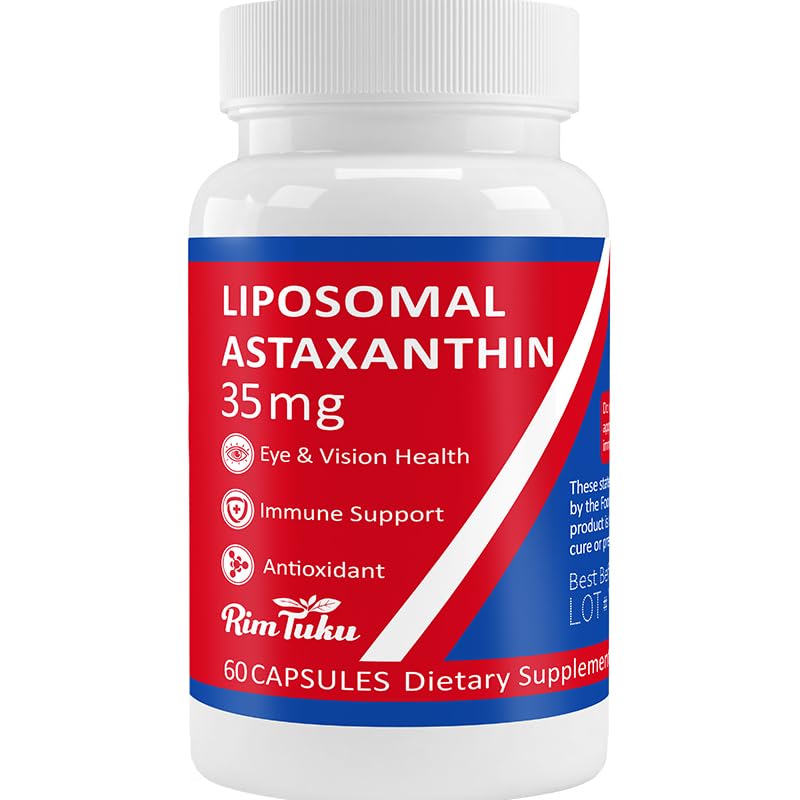 35mg Lipozomálne Astaxantin Supplement - Výkonná antioxidačná podpora pre pokožku, zdravie kĺbov a očí - prírodná antiagingová formula s čistým astaxantínom - Vegan, non- GMO, 60 kapsúl