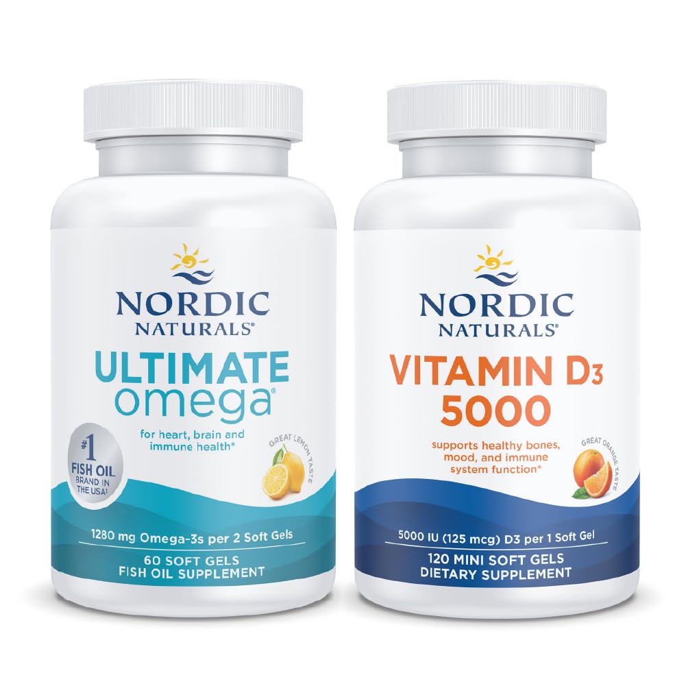 Nordic Naturals Ultimate Cognitive and Bone Density Pack - Ultimate Omega Vitamín D3 1000, Orange