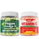 Nextdia Vegan Omega 3 Gummies + celý vitamín C Gumies pre dospelých a deti