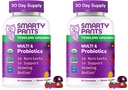 SmartyPants Organické Batoľa Multivitamínové Gummies: Probiotiká,Omega 3 (ALA), Vitamin D3,C, Vitamin B12,B6,A,K&Zinc,Beta karotén,Gluten Free,Tri ovocné príchute, (30 dní),60 Počet (Stock of 2)
