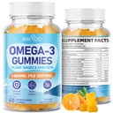 Vegan Omega-3 Gummies - 1600mg s 600mg EPA & 400mg DHA. Vzorec vysokej absorpcie. Lahodná oranžová chuť - 60 Gummies