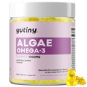 Vegan Omega 3 Gummy pre ženy, Algae Omega 3 1000mg Supplement with DHA, EPA, GLA, Vitamín A, E, B12, Folát, zdravie kože a mozgu, bez cukru, 60 Počet