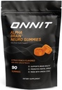 ONNIT Alpha Brain Neuro Focus Gummies, IGEN Non-GMO testované Vegan Gummies s Omega-3s Lutein Zeaxantin a kofeín, Mozog oka a zaostrenie doplnok pre mužov a ženy, Citrus Punch, 90 Počet