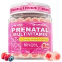Prenatálne vitamíny pre ženy Multivitamínové Gummies w/ Methylfolate 1mg, Choline Omega-3(DHA+EPA) Železo, Postnatálne vitamíny pre ženy Dojčenie 