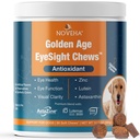 NOVEHA Eye Supplement for Psy (90 žuvačiek) - Vision Support with Lutein + Vitamín C & Astaxants Antioxidants - Pes Vitamíny pre oči + Rybí olej pre Omega 3 EPA - Made in USA