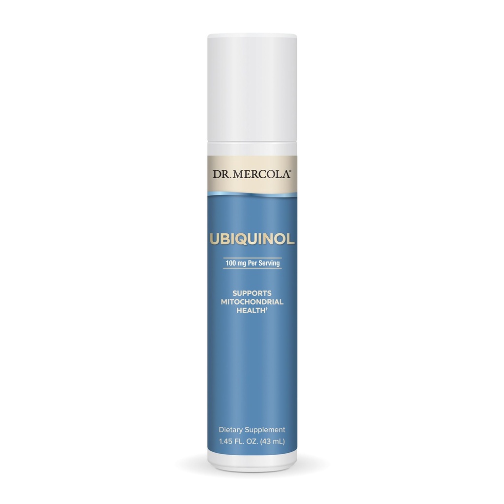Dr. Mercola Ubichinol Liquid Pumpa, 1,45 Fl. Oz. (43 ml), O 18 Služieb, Diétny doplnok, Podporuje mitochondriálne zdravie, non-GMO
