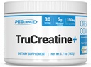 PEScience TruCreatine+ Kreatín Monohydrát prášok Plus epikatechin, Mikronizovaný kreatín pre ženy a mužov, podporuje rast svalovej hmoty, silu a zotavenie, kognitívne, 30 Servírovanie, bez príchute