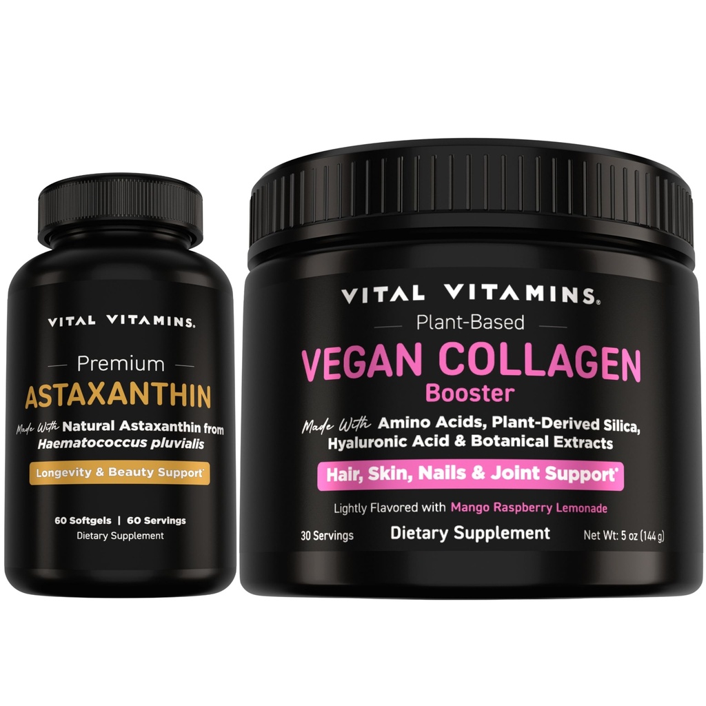 Vital Vitamíny Astaxantín + Vegan Collagen Booster prášok