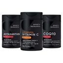 Sports Research® Antioxidant Support Pack - High Potency Lipozomal Vitamín C Supplement 1000mg + Coenzým Q10 100mg + Triple sila Astaxantin 12mg w/Organic Coconut Oil