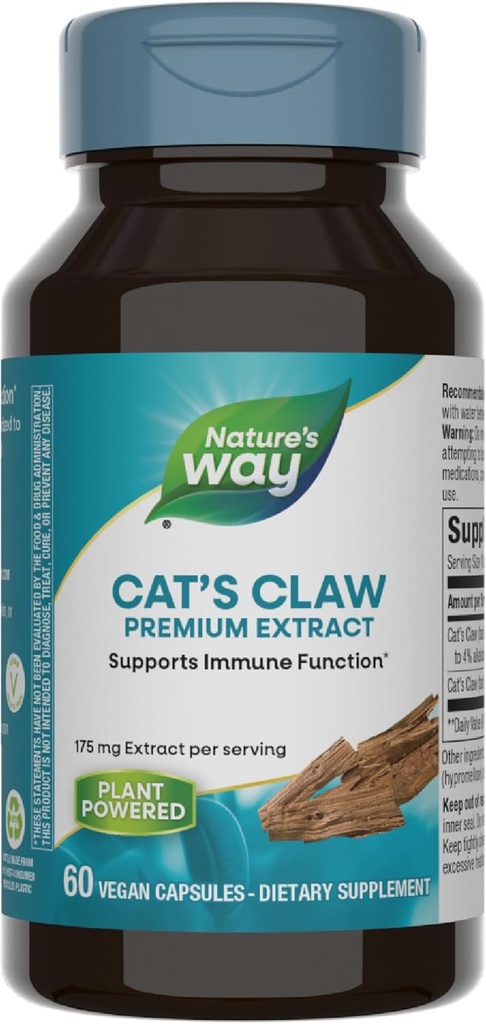 Nature's Way Standardized Cat's Claw Extract, 175 mg per porcia, 60 Kapsule
