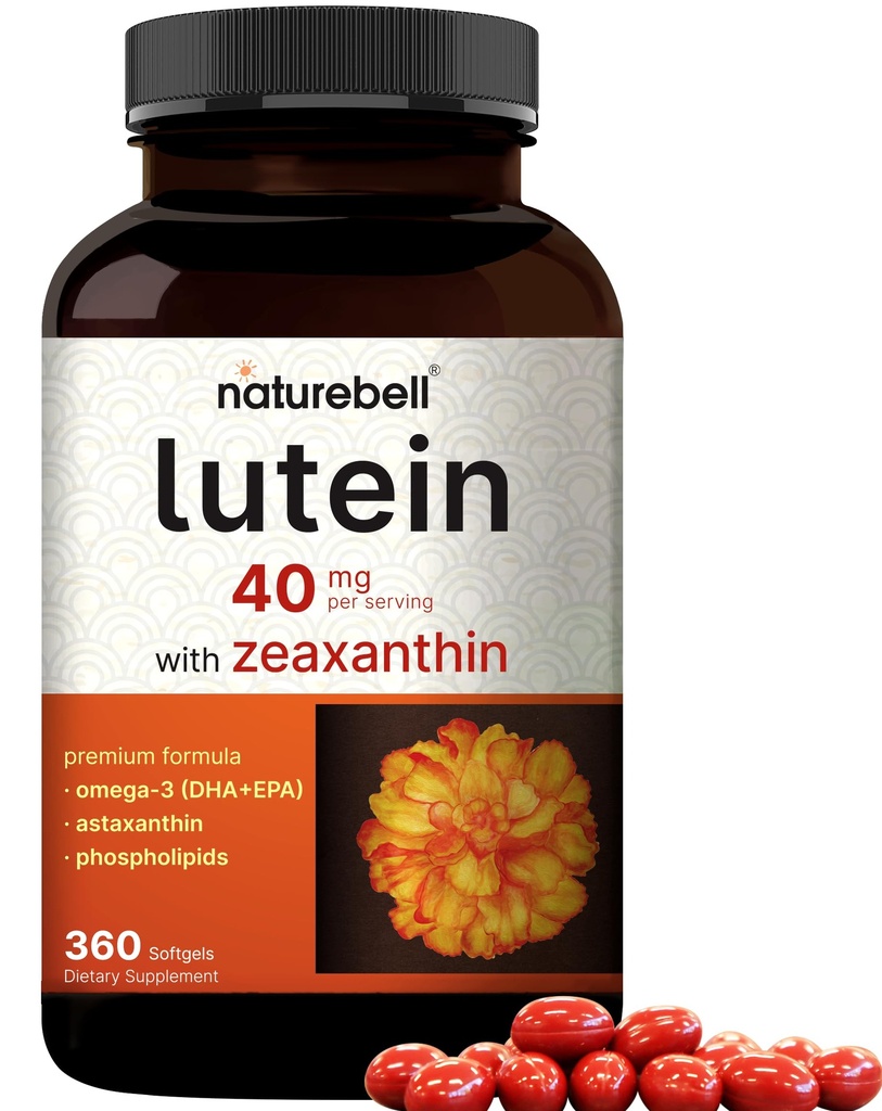 Lutein 40mg + Zeaxantín 1,600mcg, 360 Softgels 