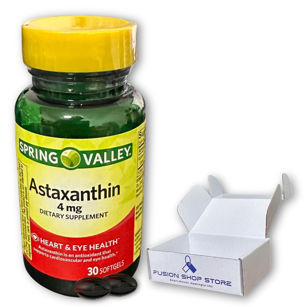 Astaxantín 4 mg- 30 Softgels (Pack of 1), Boxed by Fusion Shop Store