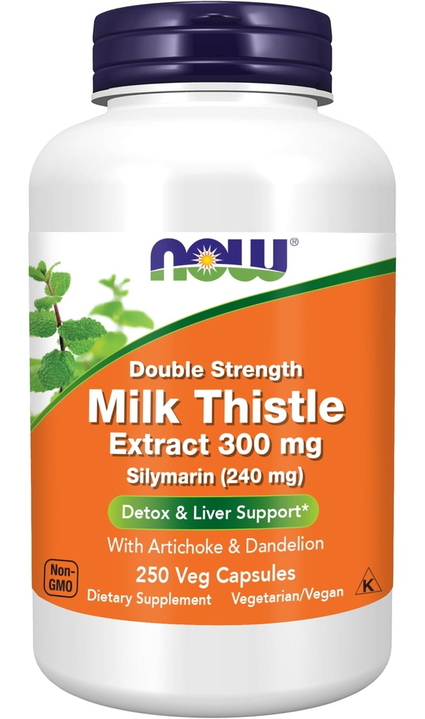 TERAZ Foods Doplnky, Silymarin Milk Thistle Extract 300 mg s Artičokom a púpavom, Double Strength, podporuje funkcie pečene*, 250 Veg Kapsule (1)