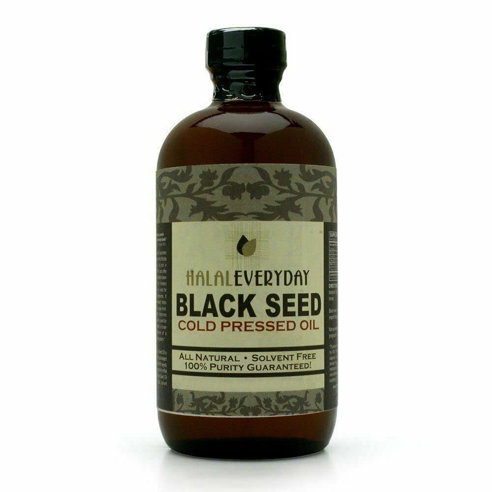 Black SEED OLEJ - 16 oz sklenená fľaša. 100% čistý a chladený. Nefiltrované, neriedené, surové. NON-GMO a Vegan Nigella Sativa (čierna rasca). Hexán a konzervačné látky bez. Tmavé a silné