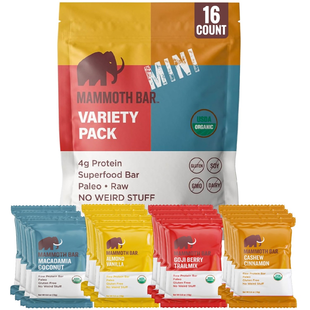 Mammoth Bar Mini - Balíček našich Mini Organic Protein Bars 