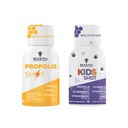 Včela a Propolis Shot and Kids Shot Bundle, Natural Propolis Shot Supplement, Antioxidanty, Vitamín C, VIT D3, Zinok, Orange Juice, Raw Honey 2 * 12 fliaš