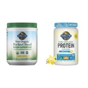 Záhrada života Raw Organic Perfect Food Green Superfood Powder šťavnaté zelené - Original Stevia-Free & Organic Vegan Vanilla Protein Powder 22g