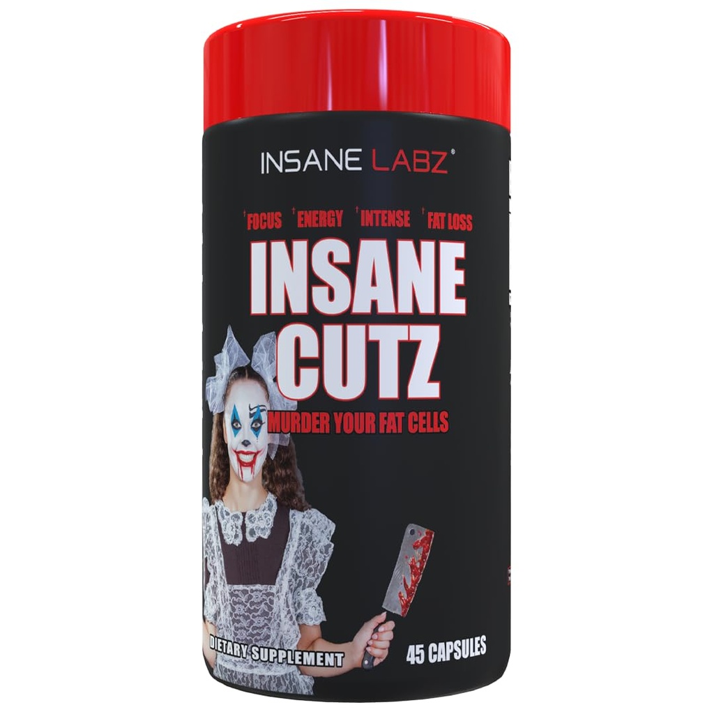 Insane Labz Insane Cutz intenzívny spaľovač tukov pre mužov a ženy, Thermogénna Chudnutie doplnok s púpavkovým Root Extract Poháňaný AMPiberry, Apetite Supressant - 45 Daily Srvgs (45 kapsúl)