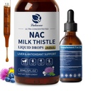 Lukaree Lipozomálne NAC Dodatok N-Acetyl-L-Cysteín 600 mg s mliekom Thitle - NAC Aminokyseliny kvapky w/Selén pre podporu pečene a obličiek*, pľúca, antioxidanty a imunitná podpora* - Vegan, non-GMO- 2oz