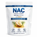 Štandardné laboratórium NAC 600mg s NAD+ Daily Complex, N-Acetyl Cysteine Supplement Kapsule, Antioxidant Support Formula, Vegan, Non-GMO, Gluten Free, 300 Softgels