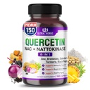 Quercetin Supplement s hypromelínom, vitamínom C a zinkom, Nattokinázou, NAC, bazami, bazami 8 v 1 Ultra Antioxidant Complex pre Immune Health 150 Kapsule