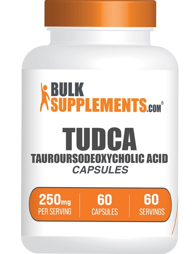 BulkSupplements.com Kapsule TUDCA - TUDCA Supplement, Tauroursodeoxycholic Acid, TUDCA 250mg od Pečeň Support - Gluten Free, 1 Kapsule per Serving, 60 Kapsule (Pack of 1)