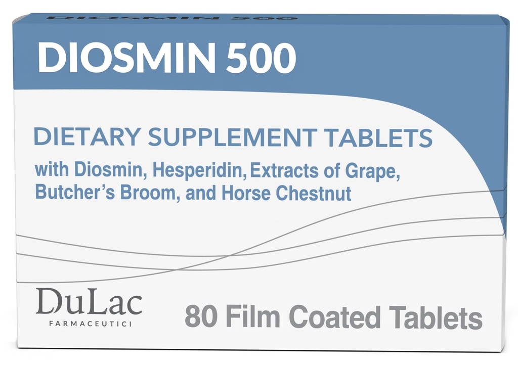 Dulac Diosmin 500, Micronized Diosmin Hesperidin Dietary Supplement 1000 mg per porcie, Horse Chestnut Extract, Butchers