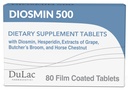 Dulac Diosmin 500, Micronized Diosmin Hesperidin Dietary Supplement 1000 mg per porcie, Horse Chestnut Extract, Butchers