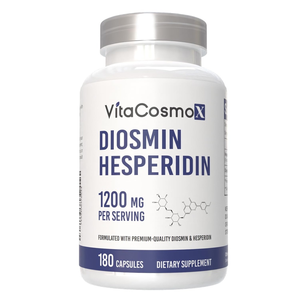 Diosmin Hesperidin 1200 mg Complex, 240 Kapsule, Citrus Bioflavonoidy Bohatý ovocný extrakt, 100% Vegetarián, non-GMO & Gluten Free (180 grófov (Pack of 1))