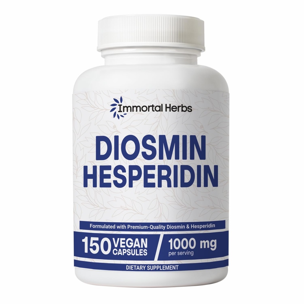 Diosmin Hesperidin 1000mg Complex, 150 Kapsule, Citrus Bioflavonoidy Bohatý ovocný extrakt, 100% Vegetarián, Non-GMO & Gluten Free Diosmin Supplement with Max Strength