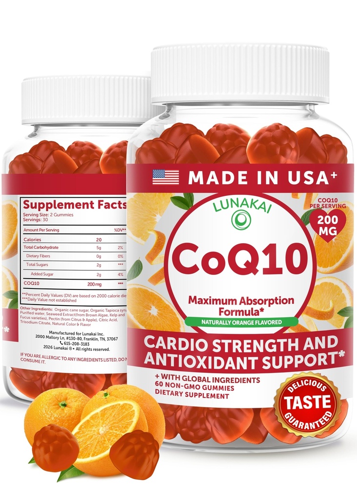 Lunakai USA Made CoQ10 Gummy pre dospelých 
