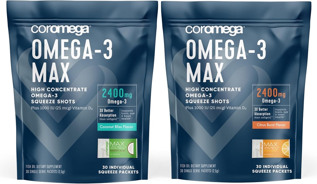 Coromega Omega-3 rybí olej Bundle 