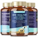 AREDS 2 Očné vitamíny a minerály čučoriedky extrakt Omega-3, očný vitamín pre seniorov Makulárne zdravie a suché oči, očné vitamíny luteín a zeaxantín podpora očné kmeň a hydratácia (120 kapsuly)