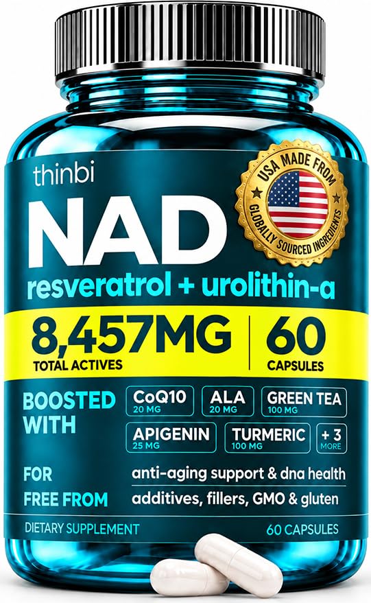 NAD Supplement 300Mg Extra sila NMN Alternative Lipozomal + Green Tea for Women & Men w/ Urolithin A, Resveratrol, CoQ10, Alpha Lipoic Acid