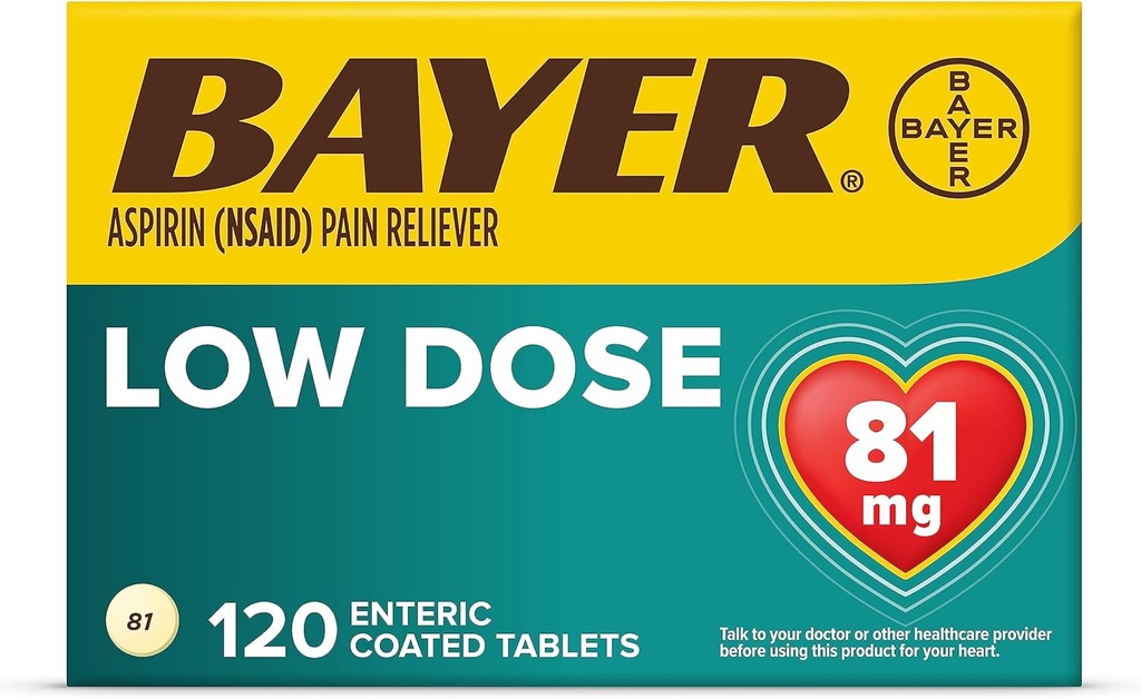 Bayer Aspirin režimn , 81 mg enterické obalené tablety, zníženie bolesti/horúčka, 120