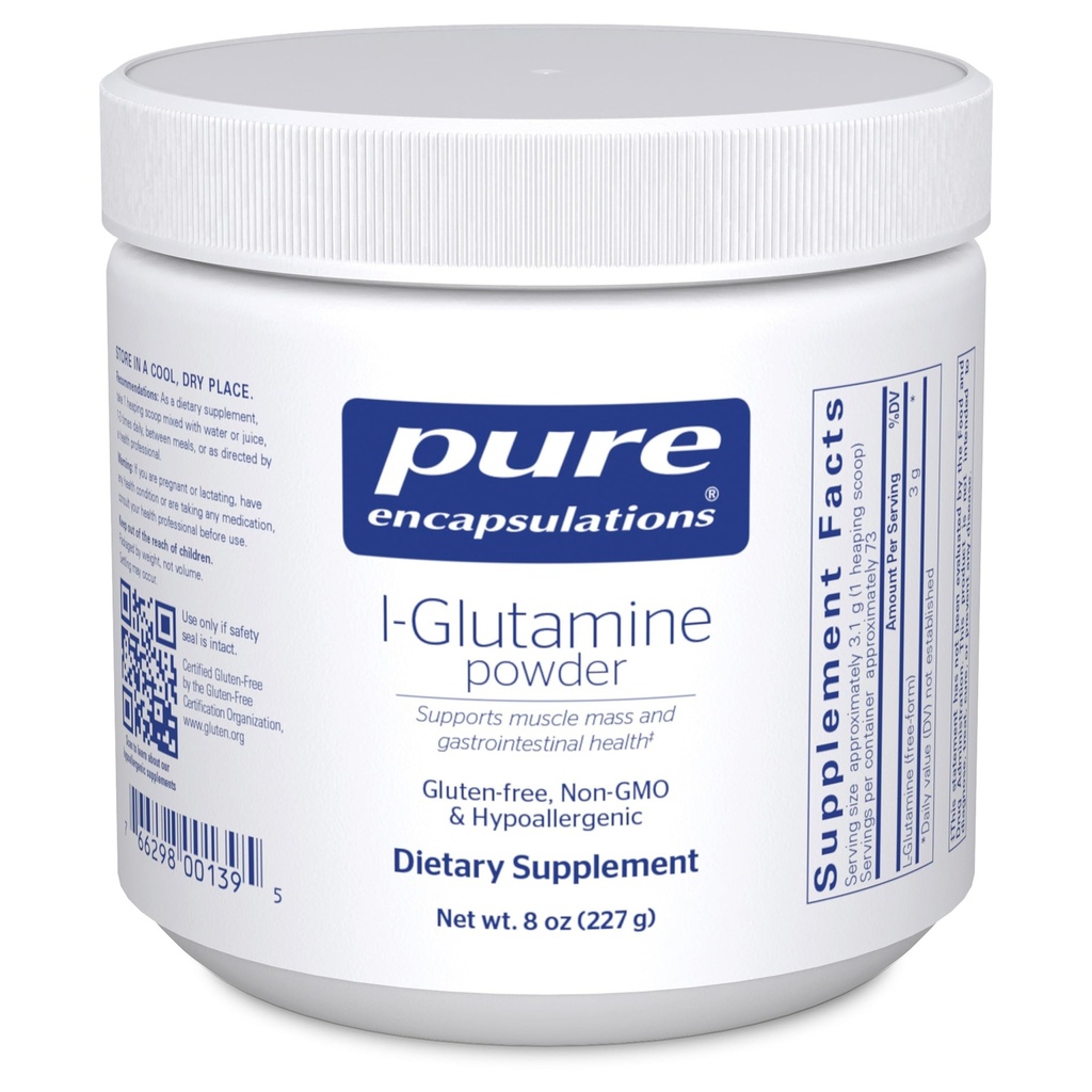 Pure Encapsulations L-Glutamine Powder - Supplement for Immune and Digestive Support, Gut Health and Lining, Metabolizmus, and Muscle Support* - with Pure Free-Form L-Glutamine - 8 Ounces