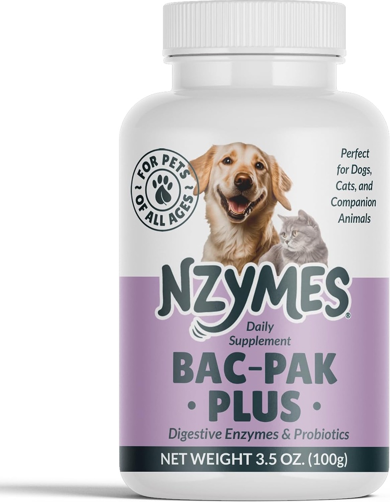 Nzymes® Bac-Pak Plus 100 Grams Tráviace enzýmy a probiotiká pre trávenie, voľné nástroje, hnačka, zápcha, zlepšenie príjmu živín - vyrobené v USA