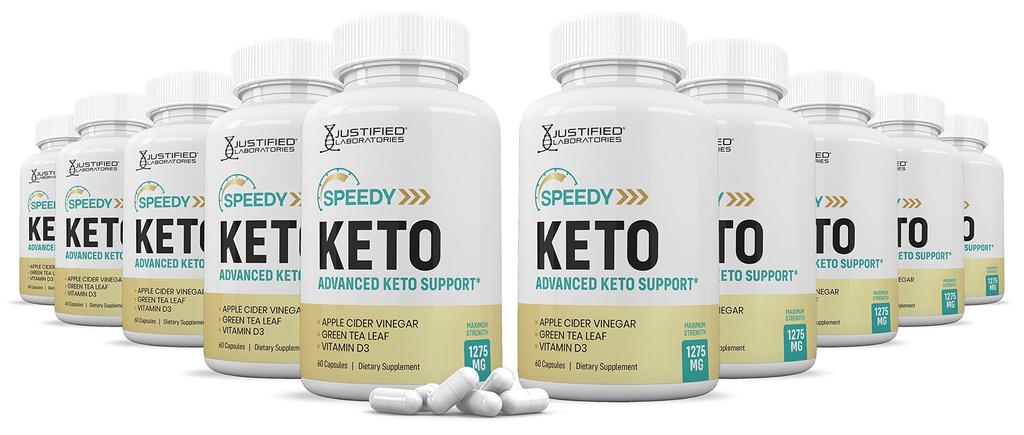 Spravodlivé laboratóriá (10 balení) Speedy Keto ACV Tabletky 1275MG Formulované s Apple Cider Ocot Keto Podpora Zmes Alternatíva k Gummies 600 Kapsule