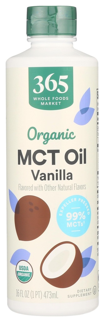 365 podľa trhu s celými potravinami, organická Vanilla MCT olej, 16 Fl Oz