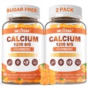 Vápnik 1200 mg s vitamínom D3 Gummy - Vápnik + kurkuma doplnok pre ženy a mužov s vitamínom K2 B12 - Podpora kostí a svalov - bez cukru - Vegan (120 počet)