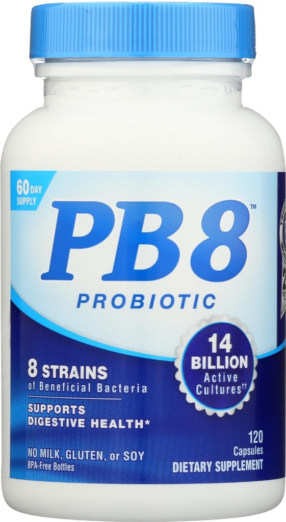 Nutrition Now PB8 Acidophilus Probiotic, Gluten Free, 120 Kapsule (Pack of 1)