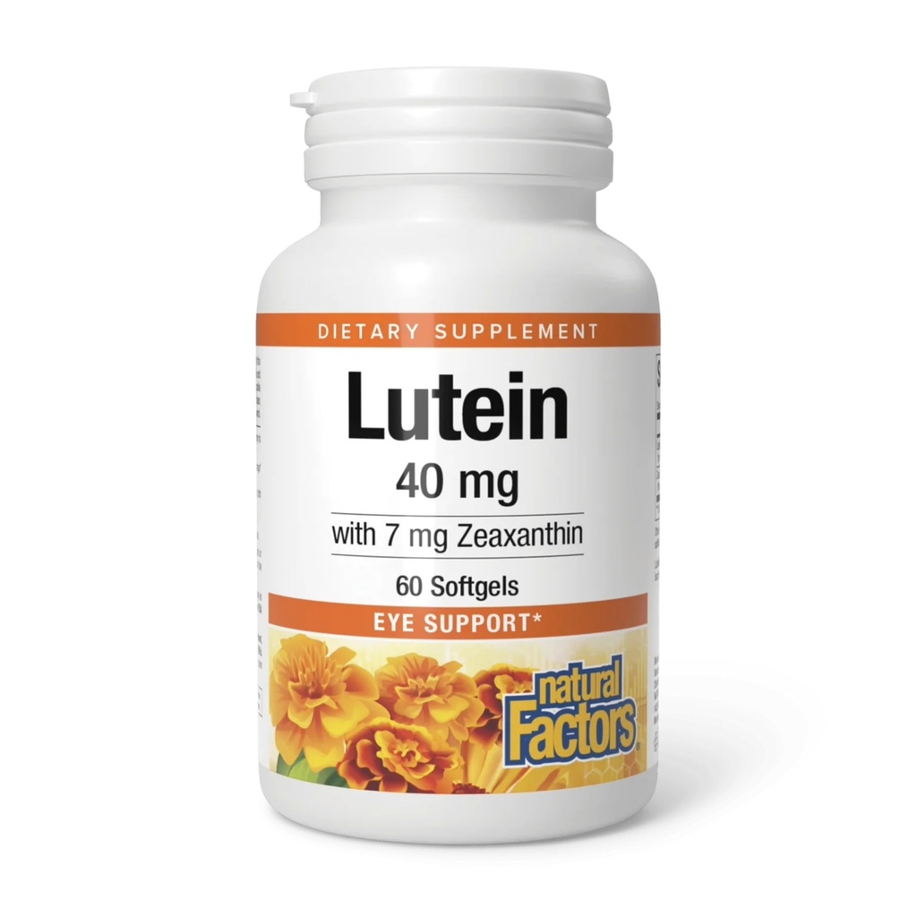 Prírodné faktory, luteín 40 mg, Antioxidant Podpora pre zdravé oči a pokožku so Zeaxantínom, 60 Softgels
